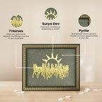 Limited Edition - 7 Horses on Raw Pyrite Frame (Big Size)
