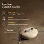 Kashi Rinmukteshwar Siddh Psychic Number 8 Saturn Crystal Bracelet with FREE Raw Selenite Plate