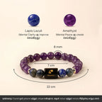 Aquarius (கும்ப ராசி) Zodiac Amethyst & Lapis Lazuli Bracelet