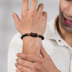 Rudraksha Karungali Healing Bracelet With Damru 8mm