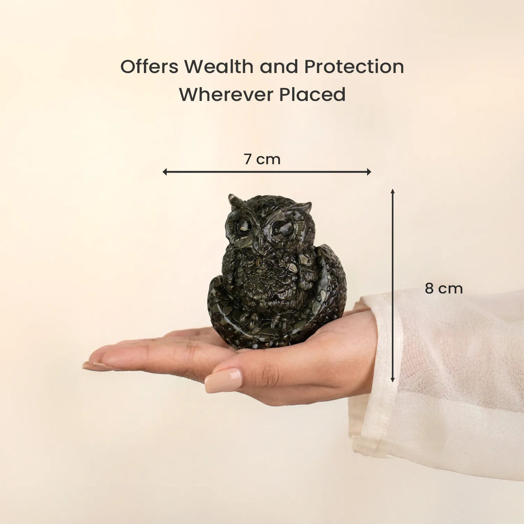 Pyrite Owl : Symbol of Goddess Lakshmi ( Deity of Wealth )