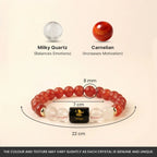 Virgo Zodiac Carnelian & Milky Quartz Bracelet