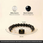 Scorpio Zodiac Black Obsidian & Milky Quartz Bracelet