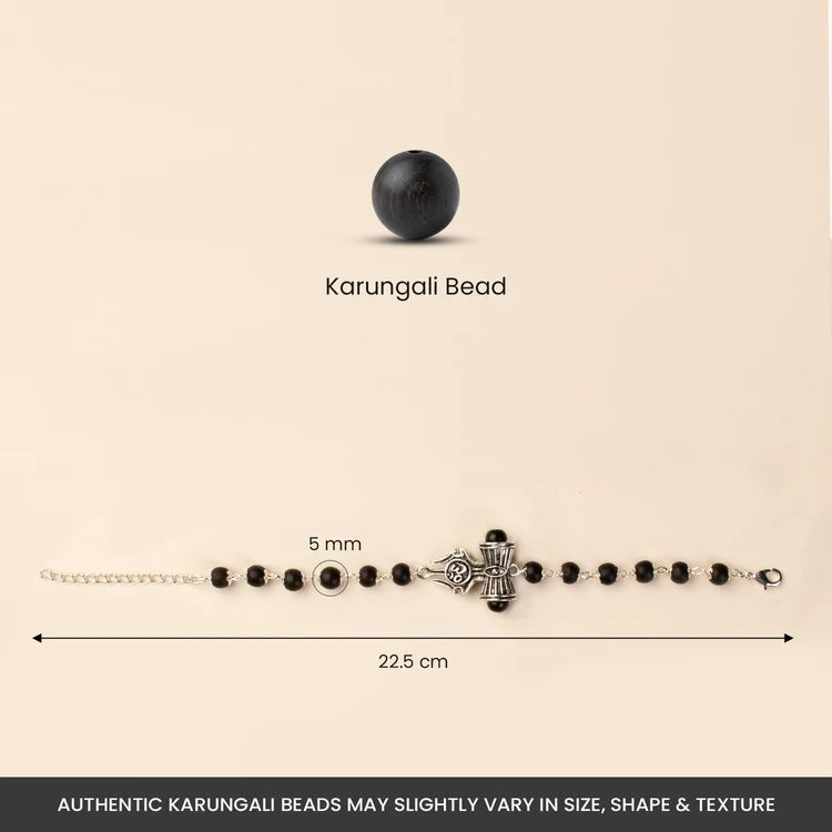 Om Trishul Damru Karungali Bracelet