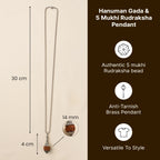 Rudraksha Hanuman Gada Pendant