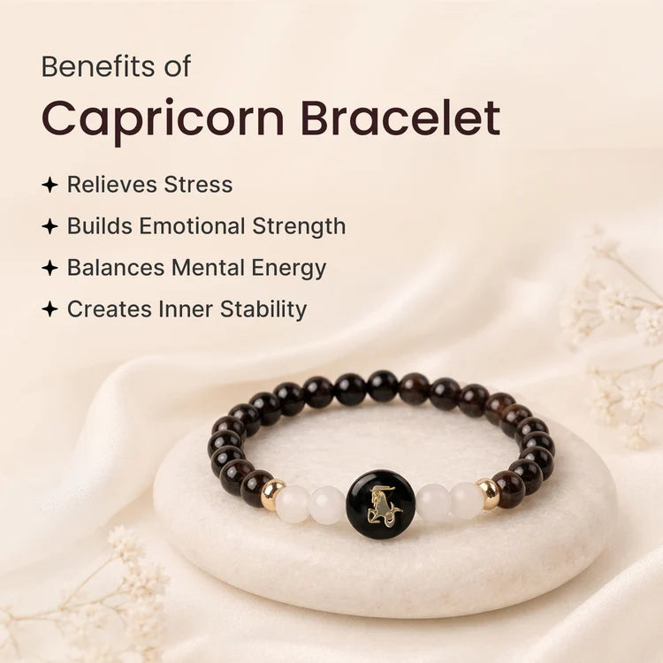 Kashi Rinmukteshwar Siddh Capricorn Zodiac Bracelet for Women with Free Raw Selenite Plate