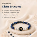 Kashi Rinmukteshwar Siddh Libra Zodiac Bracelet for Women with Free Raw Selenite Plate