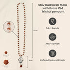 Shiv Rudraksha Mala with Om Shiva Trishul Pendant