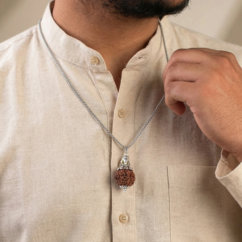 Adiyogi Shiv 7 Mukhi Rudraksha Pendant