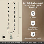 Shiv Raksha Karungali Mala with Trishul Nandi Pendant