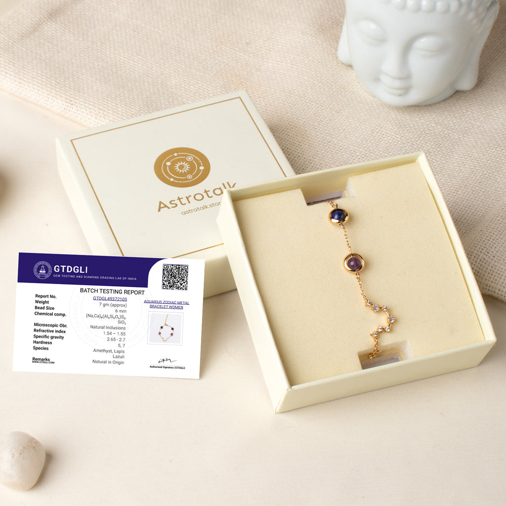 Aquarius (कुंभ राशि) Zodiac Constellation Bracelet for Women