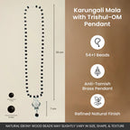 Karungali Mala with Om Shiva Trishul Pendant