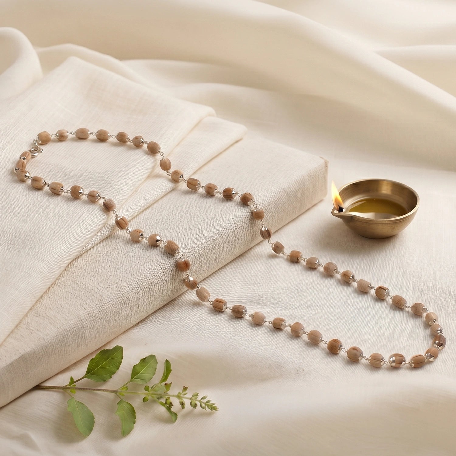 Silver Plated Tulsi Mala
