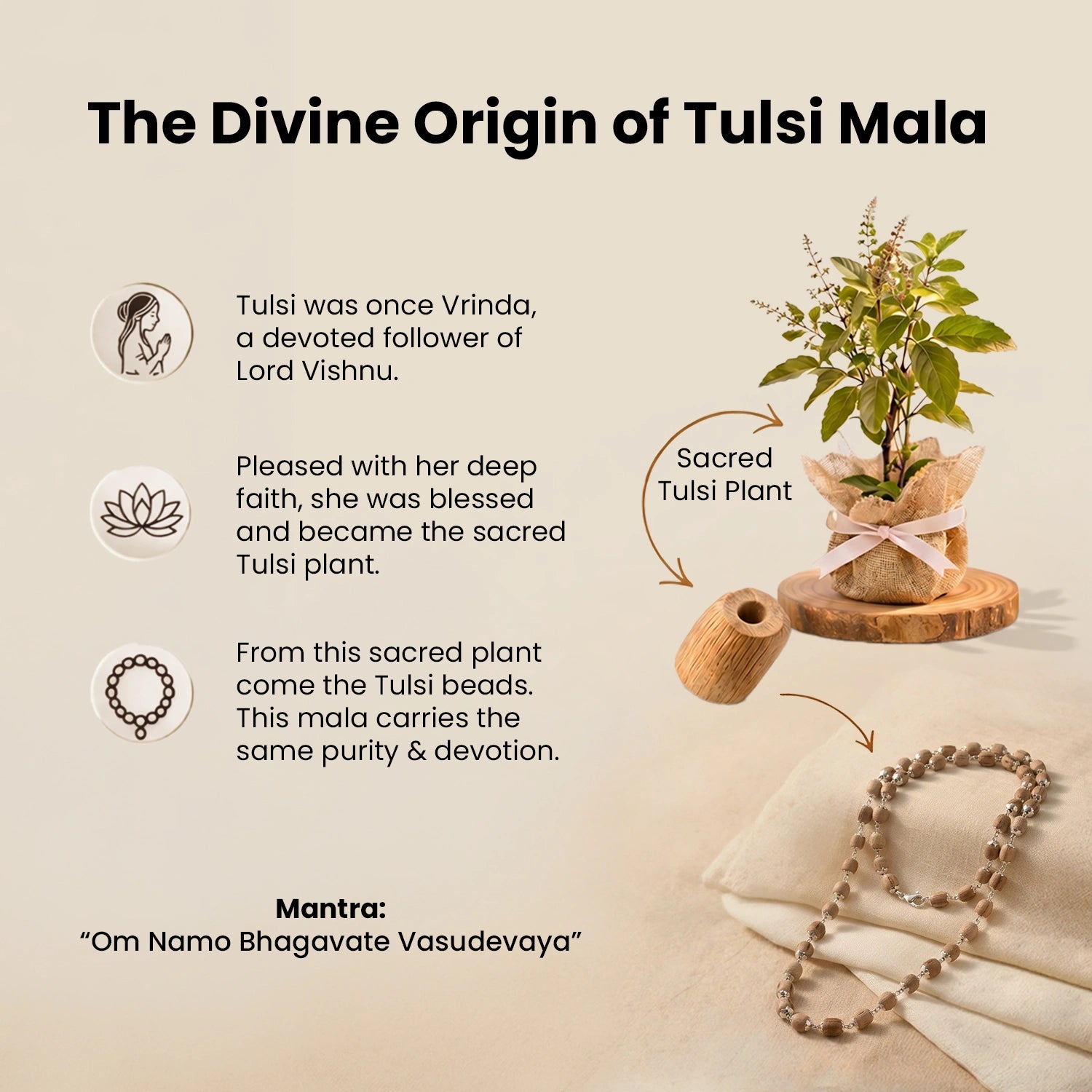 Silver Plated Tulsi Mala