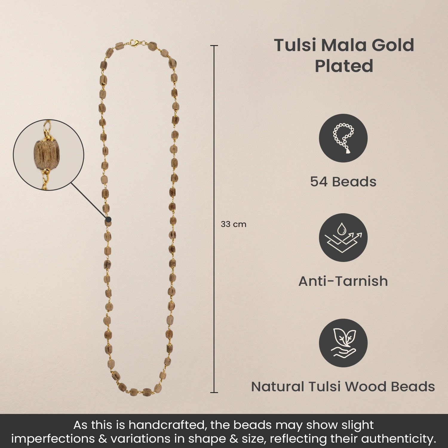 Gold Plated Tulsi Mala