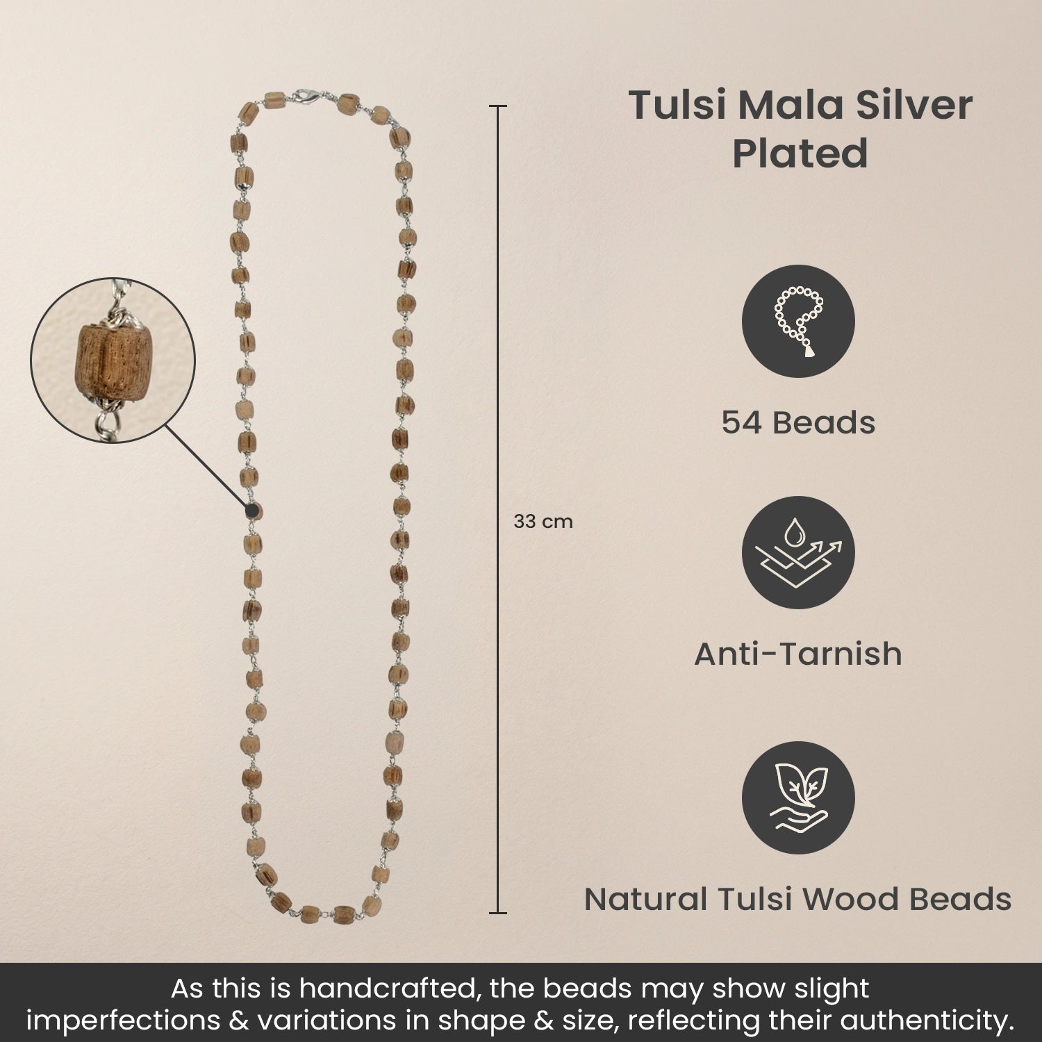 Silver Plated Tulsi Mala