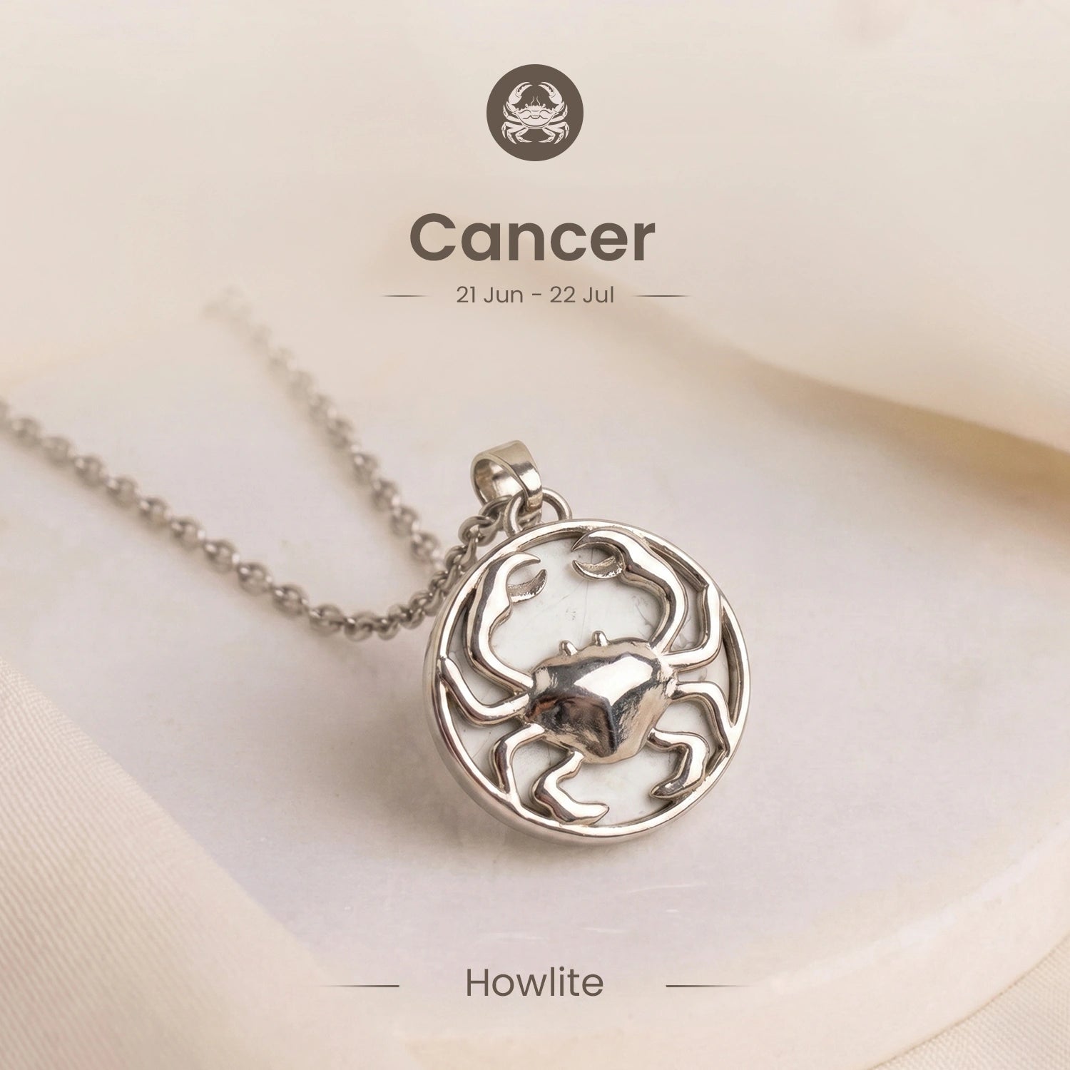 Cancer Pendant with Howlite