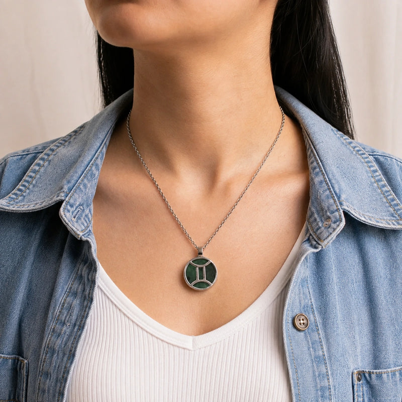 Gemini Pendant with Green Aventurine