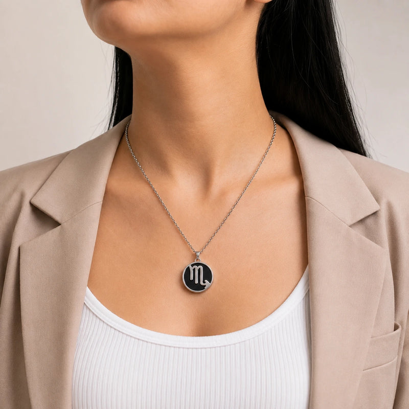 Scorpio Pendant with Black Obsidian