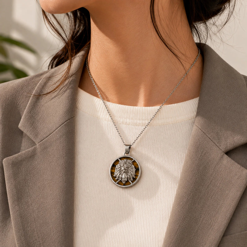 Leo Pendant with Tiger Eye