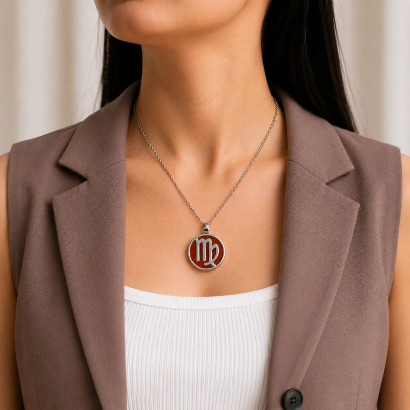 Virgo Pendant with Carnelian