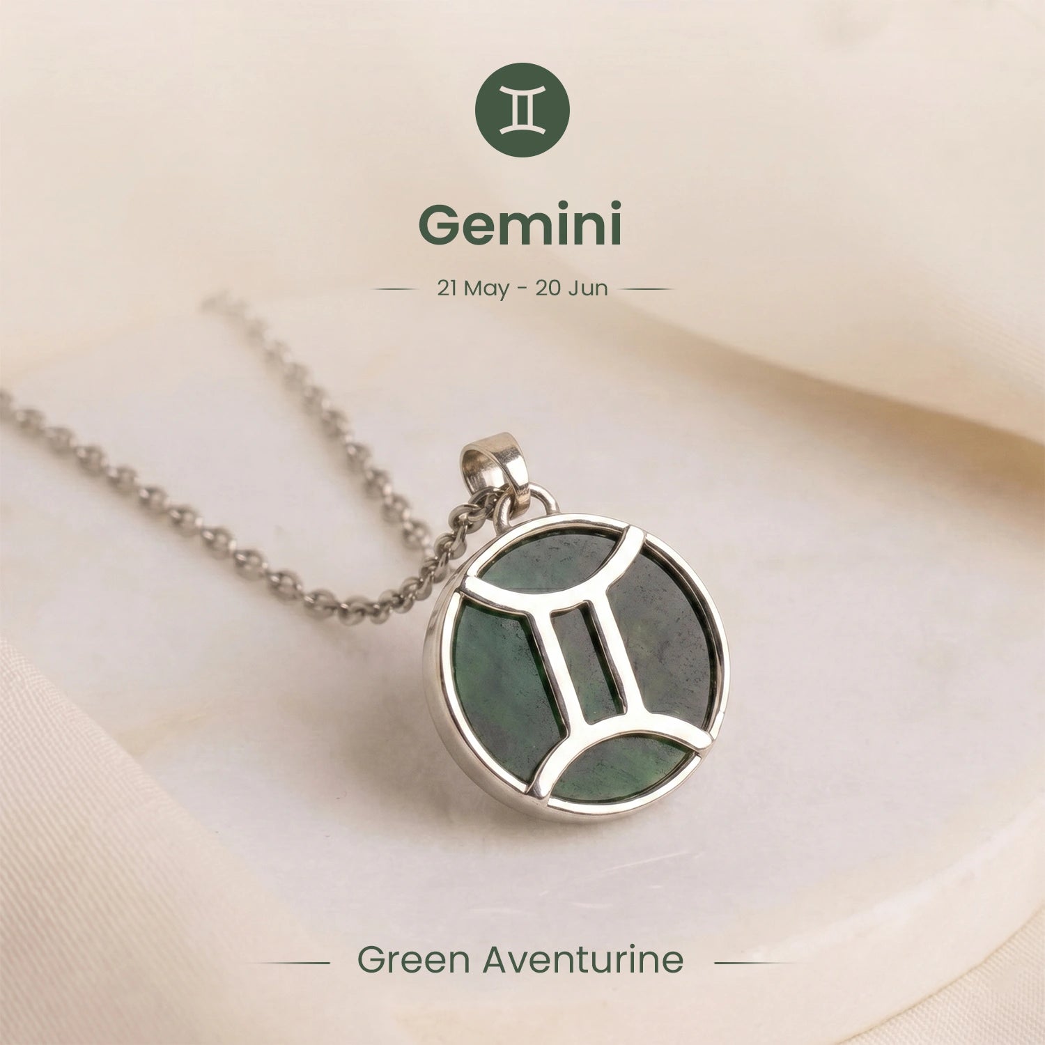 Gemini Pendant with Green Aventurine