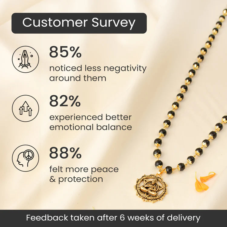 Gold-Plated Karungali Mala with Hanuman Kavach Pendant