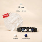 Kashi Rinmukteshwar Siddh Libra Zodiac Metal Bracelet with Free Raw Selenite Plate
