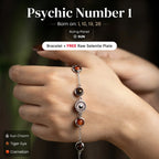 Psychic Number 1 Sun Crystal Bracelet with FREE Raw Selenite Plate