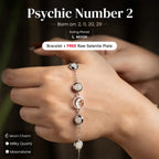 Psychic Number 2 Moon Crystal Bracelet with FREE Raw Selenite Plate