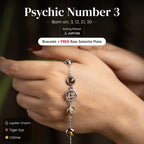 Psychic Number 3 Jupiter Crystal Bracelet with FREE Raw Selenite Plate