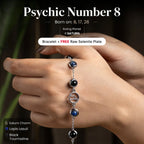 Psychic Number 8 Saturn Crystal Bracelet with FREE Raw Selenite Plate