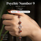 Psychic Number 9 Mars Crystal Bracelet with FREE Raw Selenite Plate