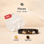 Kashi Rinmukteshwar Siddh Pisces Zodiac Metal Bracelet with Free Raw Selenite Plate