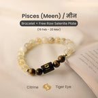 Pisces Zodiac Citrine & Tiger Eye Bracelet