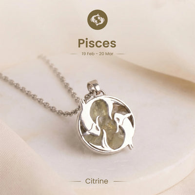 Pisces Pendant with Citrine