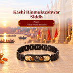 Kashi Rinmukteshwar Siddh Pisces Zodiac Metal Bracelet with Free Raw Selenite Plate