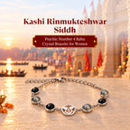 Kashi Rinmukteshwar Siddh Psychic Number 4 Rahu Crystal Bracelet with FREE Raw Selenite Plate