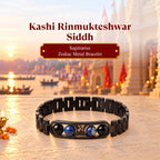 Kashi Rinmukteshwar Siddh Sagittarius Zodiac Metal Bracelet with Free Raw Selenite Plate