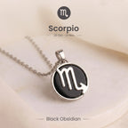 Scorpio Pendant with Black Obsidian