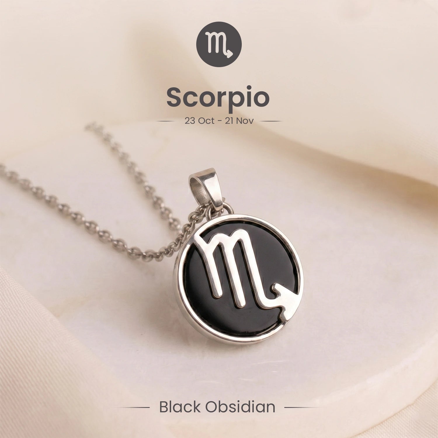 Scorpio Pendant with Black Obsidian