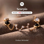 Scorpio Zodiac Constellation Bracelet with Free Raw Selenite Plate