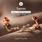Taurus Zodiac Constellation Bracelet with Free Raw Selenite Plate