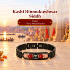 Kashi Rinmukteshwar Siddh Taurus Zodiac Metal Bracelet with Free Raw Selenite Plate