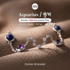 Kashi Rinmukteshwar Siddh Aquarius Zodiac Constellation Bracelet with Free Raw Selenite Plate