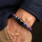 Aquarius (கும்ப ராசி) Zodiac Amethyst & Lapis Lazuli Bracelet