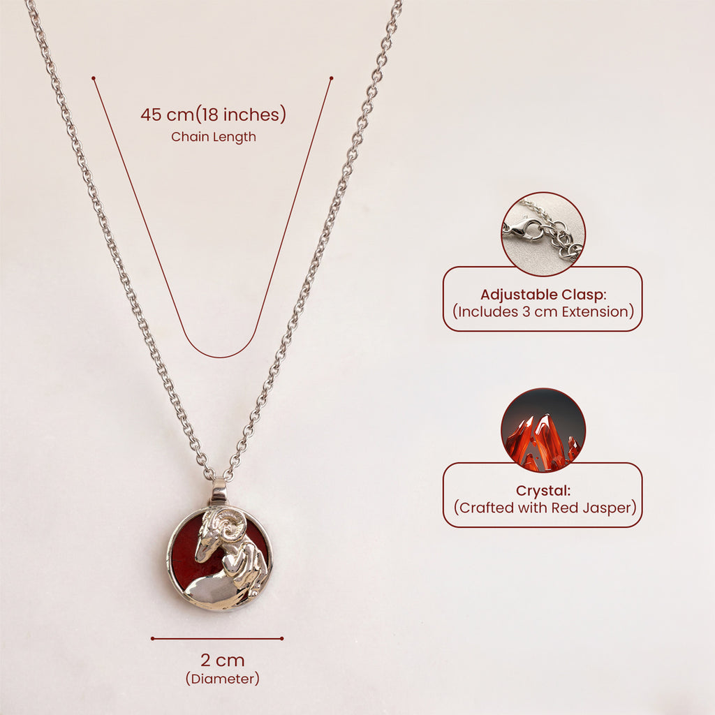 Aries Pendant with Red Jasper Stone