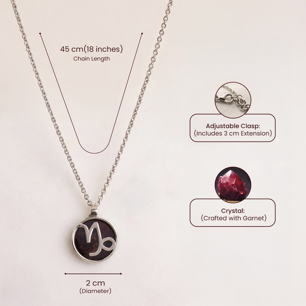 Capricorn Pendant with Garnet