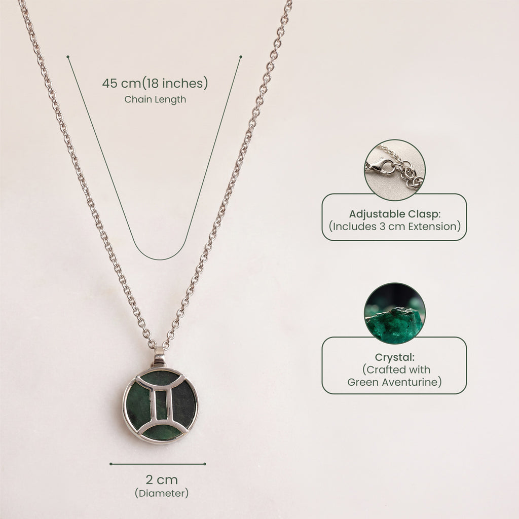 Gemini Pendant with Green Aventurine