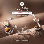 Kashi Rinmukteshwar Siddh Leo Zodiac Constellation Bracelet with Free Raw Selenite Plate